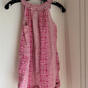 Tea Collection Pink and White Patterned Halter Dress
